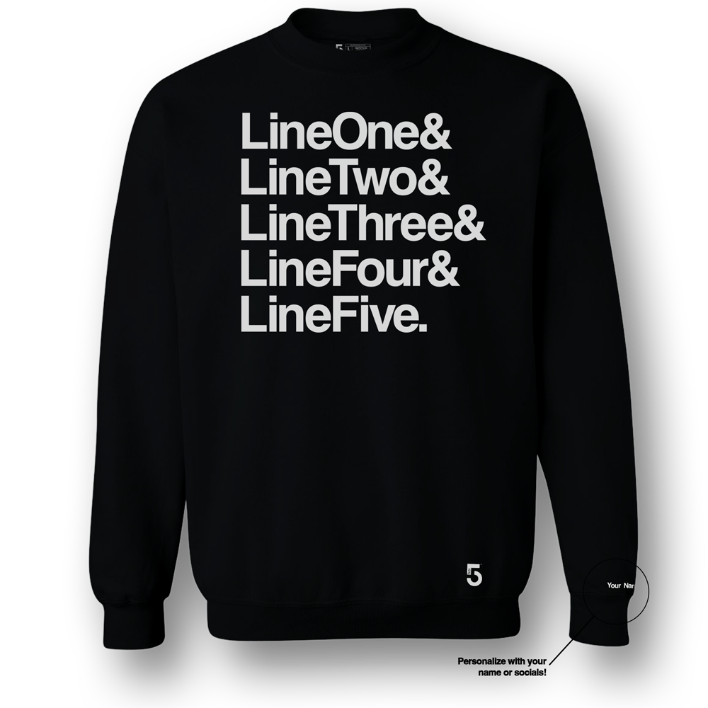 Made in Clothing Inc Custom Top 5 Sweat Shirt