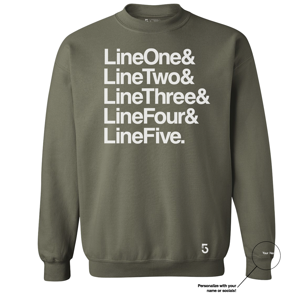 Made in Clothing Inc Custom Top 5 Sweat Shirt
