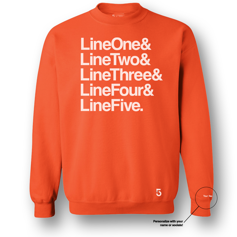Made in Clothing Inc Custom Top 5 Sweat Shirt