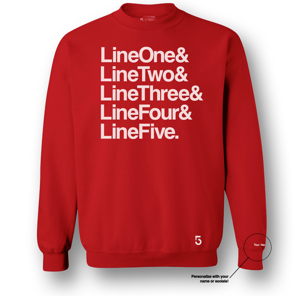 Made in Clothing Inc Custom Top 5 Sweat Shirt