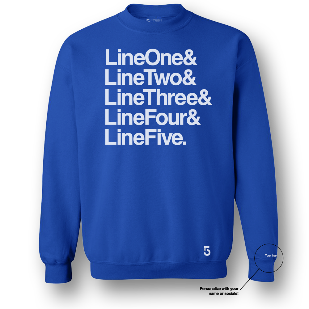 Made in Clothing Inc Custom Top 5 Sweat Shirt