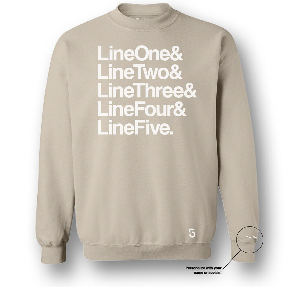 Made in Clothing Inc Custom Top 5 Sweat Shirt