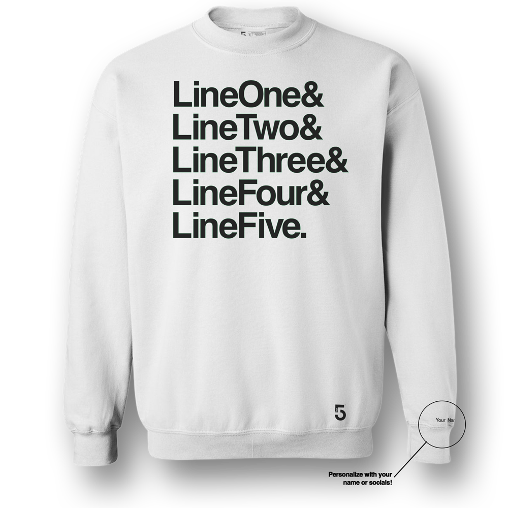 Made in Clothing Inc Custom Top 5 Sweat Shirt