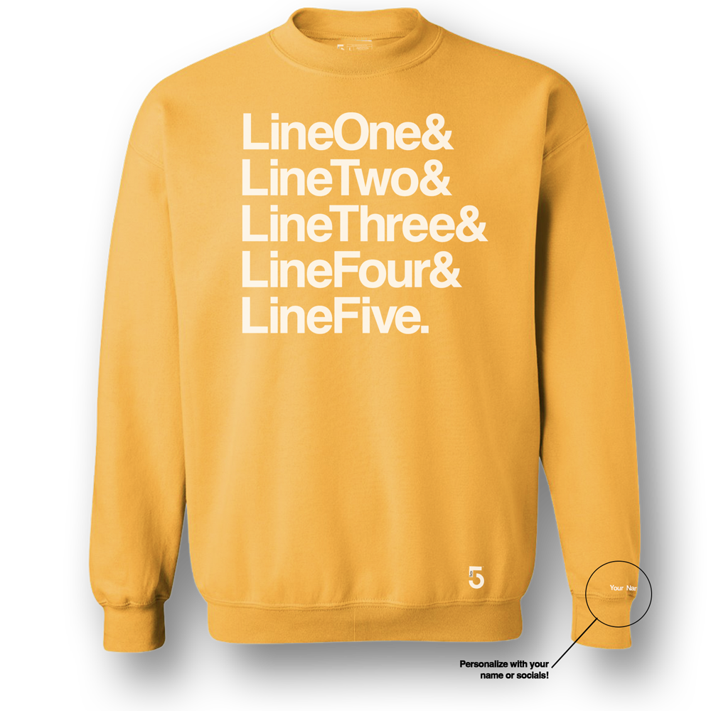 Made in Clothing Inc Custom Top 5 Sweat Shirt
